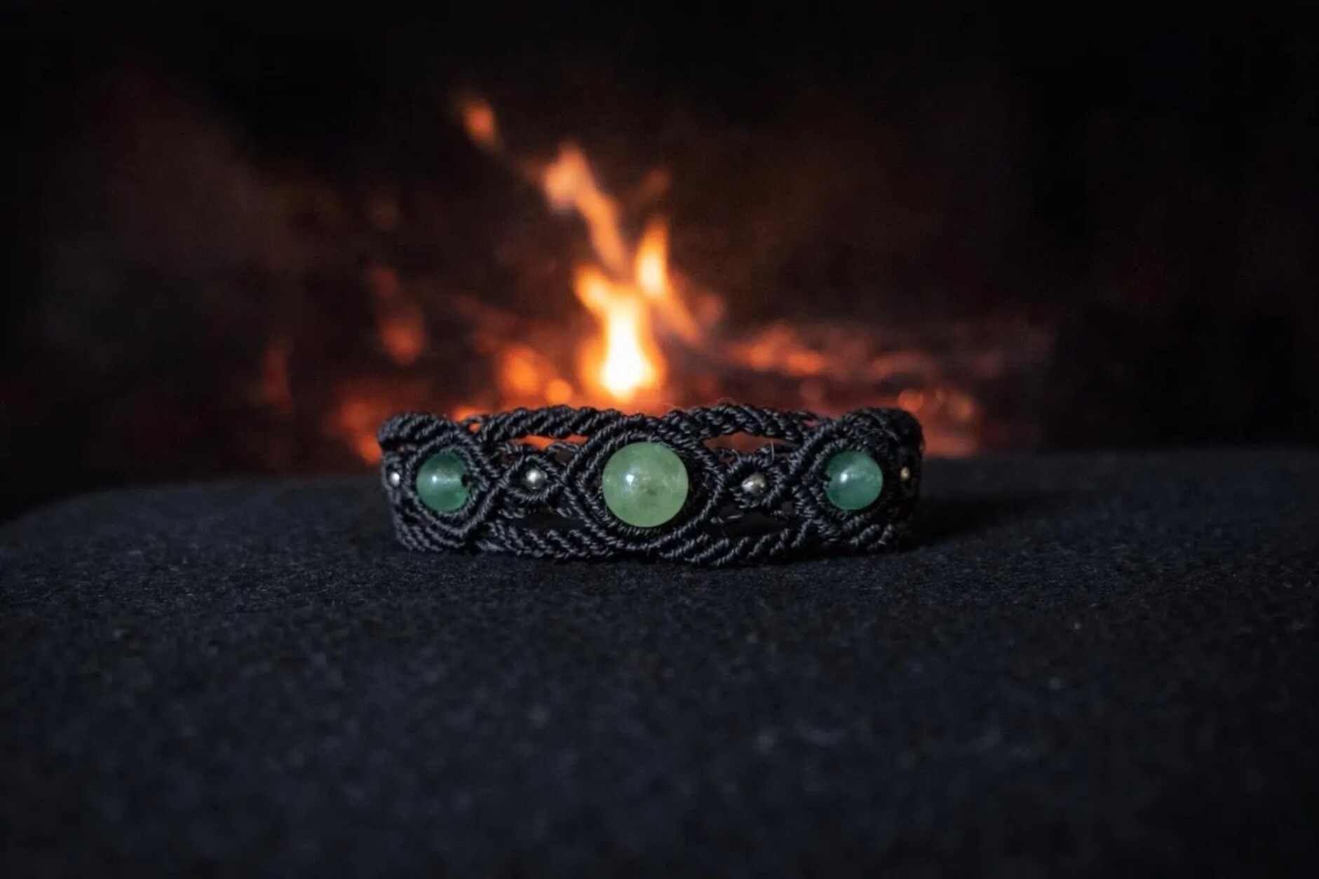 bracelet micro macramé aventurine